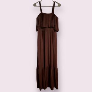 Soma Brown Maxi Dress with Ruffle Bodice
